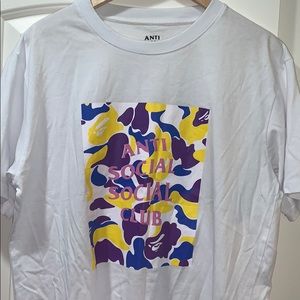 anti social x bape tee